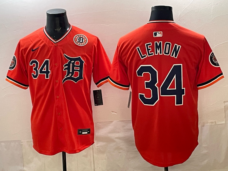 Men Detroit Tigers #34 Lemon orange Game Nike MLB Jersey 2026032001->detroit tigers->MLB Jersey